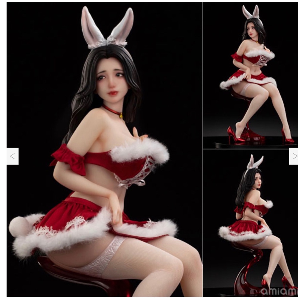 Bearpanda Bunny Girl Figure in Red and White Outfit